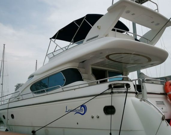 Leviathan 88 Yacht Rental Back View