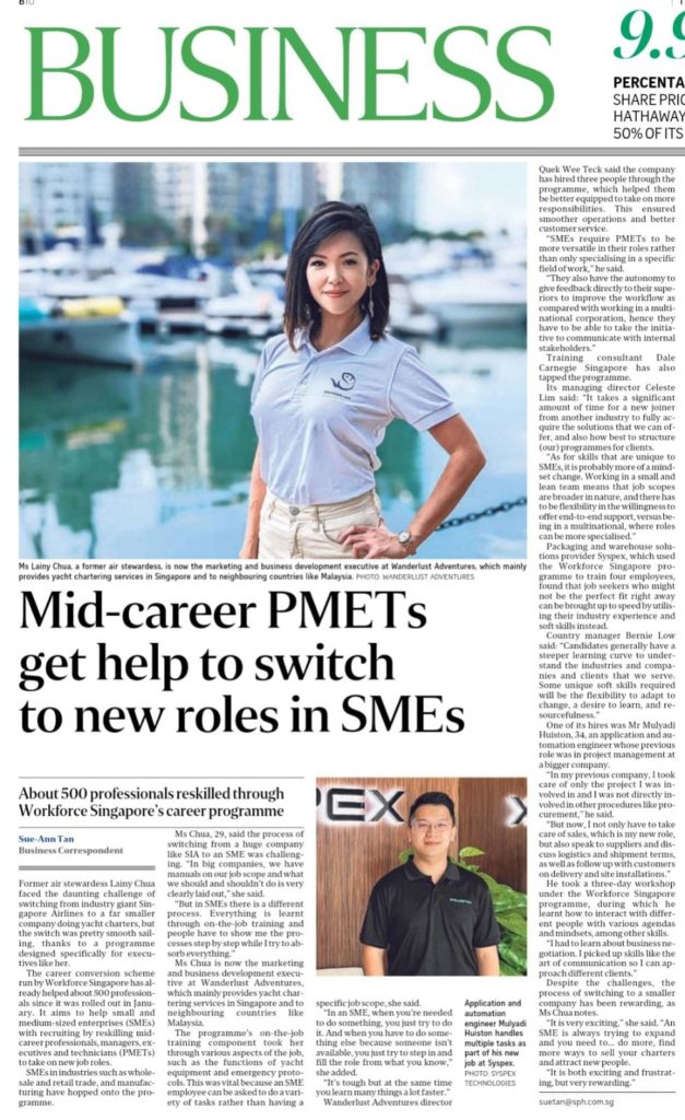 Mid-career PMETs get help to switch to new roles in SMEs