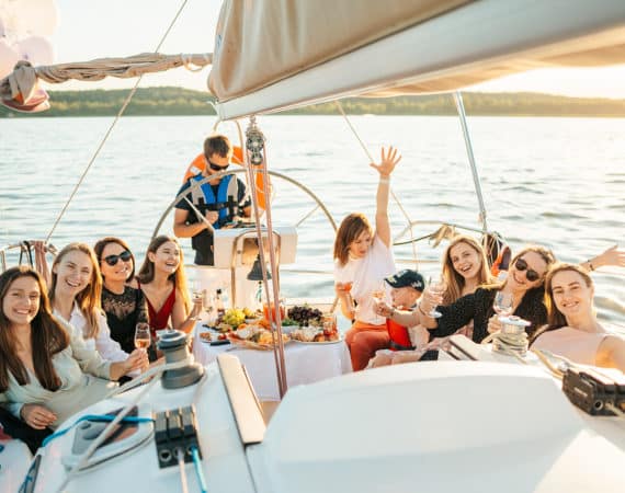 Yacht party image provided by Wanderlust Adventure best Singapore yacht rental.