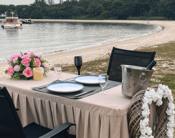 Dinner by the beach yacht rental