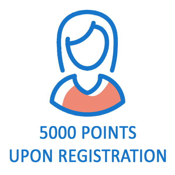 5000 points Upon Registration
