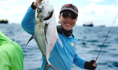 Fish Trevally Caught On Party Fishing Trip