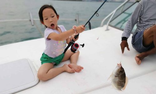 Fishing & BBQ on Yacht Charter - Child Fishing