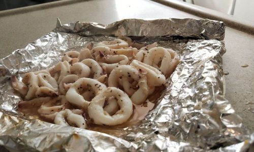 Fishing BBQ on Yacht Charter - Cooked Squid