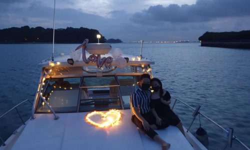Proposal on sea with beautiful sea view